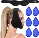 Visdom Tenner Ice Pack Hoved Wrap, Ansikts Ice Pack for Visdom Tenner, Jaw Ice Pack for Face Oral kirurgi med 6 Hot Cold Gel Pack for TMJ Smerte Relief, Tannutvinning, Tonsilektomi gjenoppretting-svart