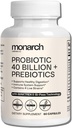 Probiotiske 40 milliarder + Prebiotika: 4 Diverse Strains - Digestiv & Gut Helse (60 Kapsler) - Probiotika For kvinner og menn - Naturlig Gut Helse & Immune Support Supplement