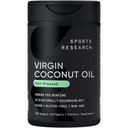 Sports Research® Organic Coconut Oil Capsules 3000MG - Cold Pressed Extra Jomfru Coconut Oil med middels kjede Triglyserider (MCT) - Veganvennlig og ikke-GMO Verifisert - 120 Softgels