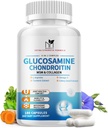 Glukosamine Chondroitin MSM kapsler, Glukosamin 1500 mg med collagen, gurkemeie, ledd kosttilskudd for menn,180 kapsler