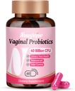 Vaginale probiotika for kvinner,40 milliarder CFU fremmer pH-balanse, sunn Vaginal Odor og urinveistrakthelse med organiske prebiotika, tranebær,60 kapsler