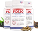 Blood Pressure Supplement for å bidra til å redusere høyt blodtrykk naturlig, CoQ10, Nitric Oxid, Svart Odorless Aged Whitelic, Omega 3, L-theanin, vitamin D3 for blodtrykksstøtte