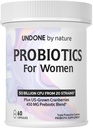 Probiotika for kvinner, 50 milliarder CFU kvinners probiotika med prebiotika, pluss US-Grown Cranberry, GI-støtte, kvinners helse, trippelbeskyttelsessystem, forsinket frigjøring, 60 kapsler