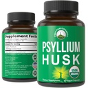 USDA Organic Psyllium Husk Vegan kapsler laget med organisk Psyllium Husk Seed. Fiber Supplement for Gut. Digestive Prebiotika. Piller for digestion, rått uten å bli blåst. Tabletter