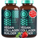 Vegan collagen Booster tabletter - Cruelty-free vegansk kollagen kosttilskudd - Biotin, organisk supermat, plantebasert collagen vitaminer for hud, hår, negler - 2-pakke, 60 vegeterisk collagen boost piller