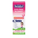 Barns Benadryl Dye-fri Allergi Relief væske + 12,5 mg Diphenhydramine HCl, Antihistaminer Allergi medisin for barn hjelper Relieve Runny Nese & Sneezing, Bubble Gum Flavor, 4 fl oz