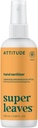 ATTITUDE hånd sanitasjonssprøyte for voksne og barn, EWG verifisert, dreper bakterier og gems, Vegan, oransje Blossom & Eucalyptus, 3.38 Fl Oz (sprayflaske)