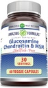 Amazing Formler Glucosamine Chondroitin & MSM 60 Veggie Kapsler | Shellfish Gratis | Ikke-GMO | Glutenfri | Laget i USA | Ideell for vegetarianere