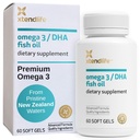 Xtendlife Omega 3 DHA Fish Oil - 1100 mg med 700mg DHA og 300mg EPA - Omega 3 6 9 Supplement for hjerte og hjerne - 1 måneds forsyning (60 greve)
