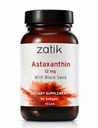 Zatik Naturals - Astaxanthin 12mg med organisk svart frø, antioksidant, 90 Vegan Softgels