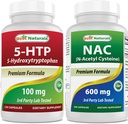 Best Naturals 5-HTP (5-hydroksytryptofan) 100 mg & NAC - N Acetyl Cysteine 600 mg