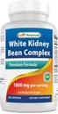 Best Naturals Hvit Nyre Bean Complex 1800 mg Per servering- 180 kapsler. Ikke-GMO og Glutenfri