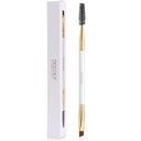 Docolor Øyebryn børste Duo Eyebrow Spoolie Profesjonell vinkelet øye Brow børste Perfekt for lakking og shaping brows, spoolie for brows eller lashes hvit