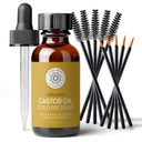 Pure Body Naturals Castor Olje for øyenvipper og øyenbryn - 1 Fl Oz Nourishing Brow & Lash vekst serum - organisk, heksan gratis, kalde presset, uraffinert - Eyelash og øyenbryn vekst serum for kvinner