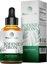 Prime Code [ 2 i 1] Iodine flytende Supplement med jern - Iodine Supplement Drops for Thyroid 250mcg - Støtter Thyroid Helse Helse Helse - Økologisk, vegansk, ikke-GMO, alkohol og Glutenfri