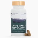 Ernæringell rot - Lions Mane + Resveratrol - Med 800mg Lions Mane Extract & 350mg Trans-Resveratrol Per Serving - Støtter Helse & hjerte helse - Diett Supplement - 1 måneds Supplement - 60 Kapsler