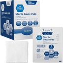 Med PRIDE Sterile Gauze Dressing Pads, 12 Ply høyt absorbent bomull, individuelt innpakket, ikke pinne, smertefri fjerning (3x3 tommer (pakke på 100))