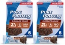 Pure Protein Bars, Høyt protein, Nærende Snacks for å støtte energi, Lavt sukker, Glutenfri, Sjokolade Deluxe, 6 greve (pakke med 2)