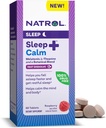 Natrol søvn + rolig Melatonin 6 mg med L-Theanine 50mg og en botanisk blanding, kosttilskudd for hvilende søvn og en rolig sinn og kropp, 60 bringebær-svake raske oppløsning tabletter, 60 dagers forsyning