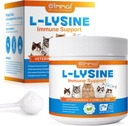 L-Lysine pulver til katter, 120 g Lysine pulver støtter katter immunsystem, respiratorisk helse og visuell funksjon - Lysine pulver forbedre katter øyet utslipp, kjæledyr helse forsyninger, lakseflavor - 4,23oz
