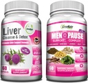 GreeNatr Synergiell Bundle - Herbal Menopause Support Complex for Hot Flashs, Natt Swets & Mood Swings Relief Plus Total Liver Revitalization med vår Synergistiske Liver Cleanse