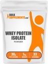 BulkSupplements.com Whey Protein Isolat Powder - Uflavorert Whey Protein pulver, ernæringskosttilskudd - Glutenfri, 30g per servering, 1kg (2,2 lbs) (Pack of 1)
