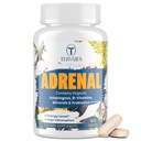 Adrenal støtte Adaptogens Urter Kosttilskudd - Cortisol Supplement med Rhodiola Rosea, Ashwagandha, Holy Basil og Eleuthero-Mood og energi støtte for kvinner og menn-Non-GMO, 60 Vegan tabletter