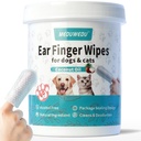 Ear Cleaner Finger Tørke 60 greve, Hunde ørerenser, Grooming Kit Care for hunder og katter, Mykt og lett otic rengjøring pads, Fjern Wax, Dirt & Stop Lukt, Kylling, Ikke-irriterende, Kokos Sent