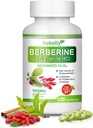 Berberin Supplement 1200mg -Naturlig plante-basert med Berberine HCL,Cinnamon, Bittermelon, Gymnema(120 kapsler)