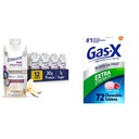 Sikre Max Protein Ernæring Shake med 30g Protein & Gas-X Extra Styrke Chewable Gas Relief Tabletter med simetikon 125 mg, 72 Telling