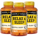 MASON NATURAL Relax & Sleep Dietary Herbal Supplement med Valerian Root & Passiflora Extract, 9 måneders forsyning, 3 pakke