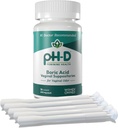 pH-D Feminine Helsestøtte - Boric Acid Starter Bundle - pH-D Boric Acid Vaginal Suppositories 36 Antall og 5 Vaginal Suppository Applikatorer