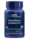 Livsforlengelse Glutation, Cysteine & C, 500 mg vitamin C, kraftig antioksidant Supplement for å støtte lever Helse, Glutenfri, Ikke-GMO, 100 kapsler