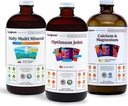 LIQUIDHEALTH Muskler, Bein og ledder Væske Vitamin Bundle med daglig Multi Mineral, Optimum felles flytende glukosamin, og kalsium & magnesium Supplements - Bein & felles helse, energi, vegan, ikke-GMO