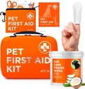 Care Bundle - Førstehjelpssett og ørerensere tørker for hunder, grunnleggende helse og hygiene sett