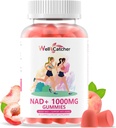 NAD + Gummies Supplement for kvinner 1000MG - NAD Plus Gummies for menn Sukkerfri vitamin B3 Niacinamid ren organisk Boosts NAD nivå anti-aldring celle regenerasjon energi hjerne fersken flavor 60C