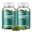 Klorophyll Gummies for kroppen Odor Deodorant 2 Pack, sukker gratis vitaminer D Gummy 1000IU, ACV Spirulina Chlorella Herbal Supplement for kvinner Immun støtte Vegansk ikke-GMO