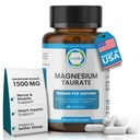 Naturlig Magnesium Taurate Supplement 1500 mg med 90 kapsler - 30 dagers forsyning for søvnstøtte, hjertehelse, avslapping, blodtrykksbalanse og energiøkning