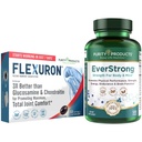 Renhetsprodukter Bundle - Flexuron felles formel + EverStrong tabletter - Flexuron - Krill olje, Hyaluronsyre + Astaxanthin - EverStrong- Muscle Matrix blanding w / kreatin, kaffe fruktekstrakt + mer
