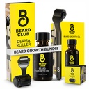 Beard Club Premium Derma Roller & Beard Growth Oil - Microneedling Roller med 540 Titan Microneeds for ansikt, kropp og Scalp - Beard Roller med Sandalwood & Cedar Beard Olje