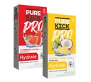 PURE KICK PRO Hydration Electrolyte Drink Mix, Pineapple Coconut & Strawberry Ice Pop, 12 pakker