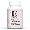 10X Helse MIC kromium Supplement - 60 kapsler - Inneholder Choline Inositol & L Metionin - Mineral kosttilskudd for daglig ernæringsstøtte - Chromium, L-metionin, Choline Supplements