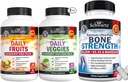 Trippel styrke Omega 3 Fish Oil Softgels (1 måneds forsyning) Plus Glucosamine Chondroitin MSM Tredobbelt styrke felles støtte supplement (1 måneds forsyning)