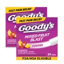 Goodys ekstra styrke hodepine pulver, blandet frukt Blast flavor oppløselige pakker, 24 individuelle pakker (2 Pack)