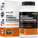 Forny aktive organiske gurkemeie 474MG & kanel 50MG per 2 kapsler – med curcumin & BioPerine for absorpsjon – støtter metabolisme, felles helse og digestion – laget i Canada – 120 kapsler