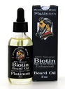 Platinum Beard Olje for menn – Natural Biotin Enhanced Beard Growth Oil - Argan & Vitamin E – Softs og kontroller – Beard Growth Oil for menn - Spiced Vanilla Scent (2oz – Pakke med 1)
