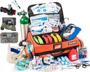 Scherber Fullstendig Stocked Premium første responder pose HSA/FSA Godkjent | Stor pro EMT/EMS Trauma, blødning og oksygen medisinsk sett | CAT Tamp, HyFin bryst segl og 260+ Førstehjelpsutstyr (Orange)
