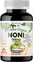 Dr.K&C HNHusa Premium Organic Noni 1000 mg 120 Veggie kapsler kraftig ren antioksidanter støtte immunsystem generelt helse Morinda Citrifolia ekstrakt Vegansk ikke GMO Ingen fyllstoff kosttilskudd