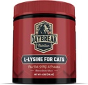 L-Lysin for katter og katter - 900 mg L Lysinpulver for katter for immunisme og respirasjonsstøtte - Katttilskudd med L-Lysin, prebiotika, krill, & DMG for immunsystem, øyehelse og sensing