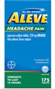 Aleve hodepine smertestillende og feberredusere tabletter, Naproxen Natrium, for hodepine, smertemedisin for voksne, hodepine smertestillende piller, 175 greve